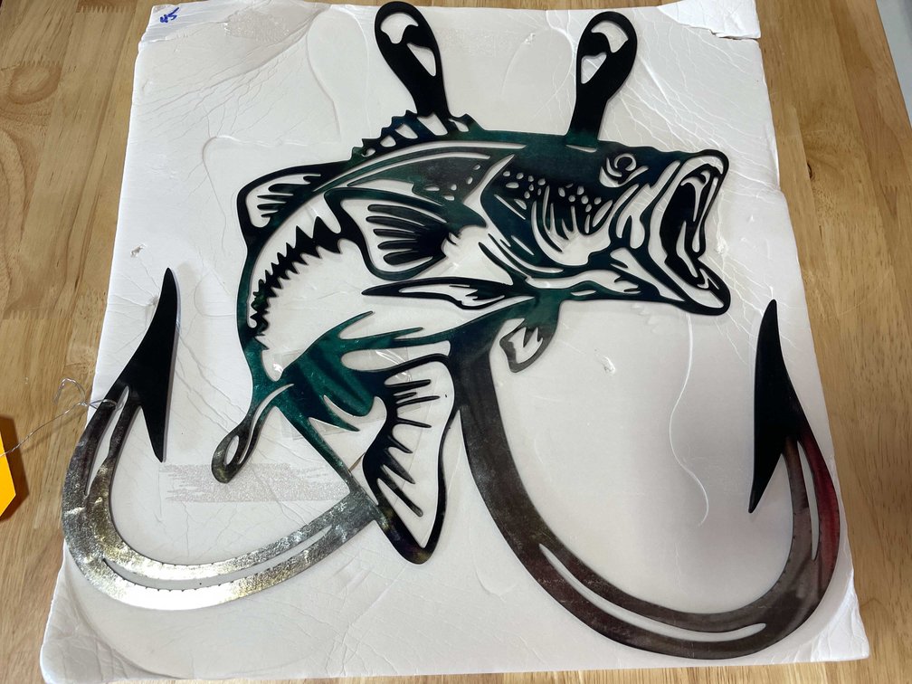 Laser Cut Metal Sign of Fish (T2)