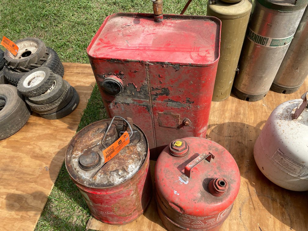(3) Vintage Metal Gas Cans