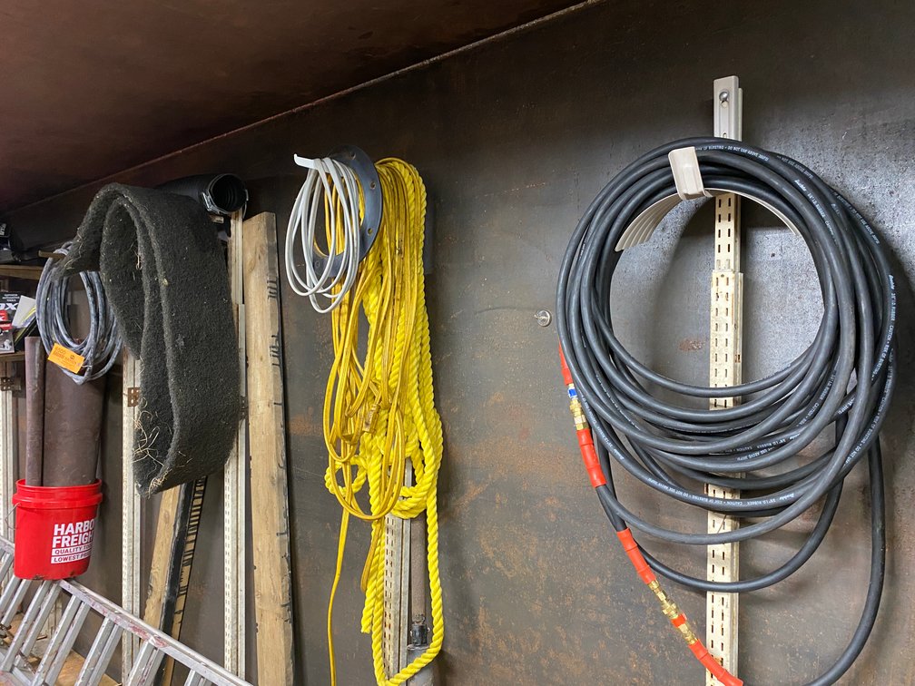 Air Hose, Extension Cord and Other Hanging Items