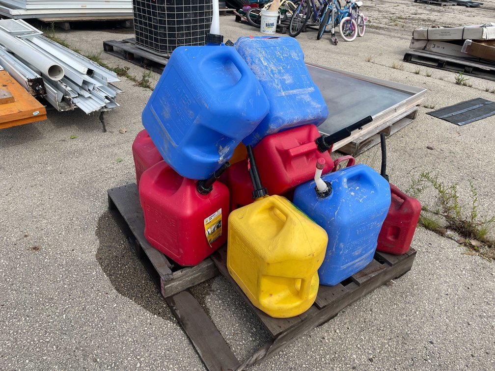 Pallet of Fuel Cans