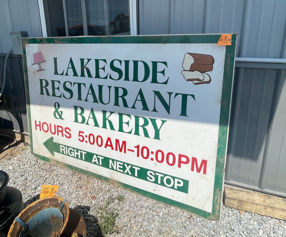 Lakeside Restaurant Advertisement Sign