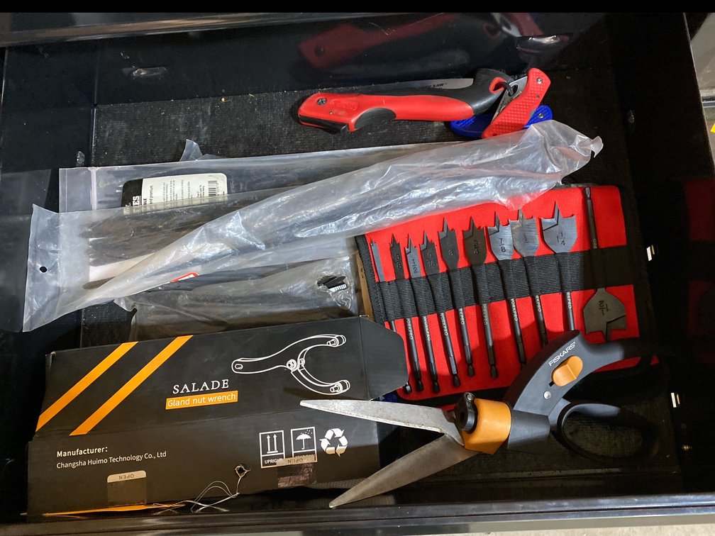 Content of (2) Drawers - Bauer 8V Rotary Tool Kit, Precision Screwdriver Sets and Assorted Hand Tools