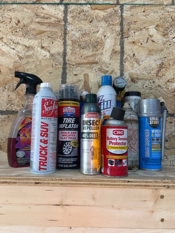 Assorted Automotive and Household Aerosols and Solvents