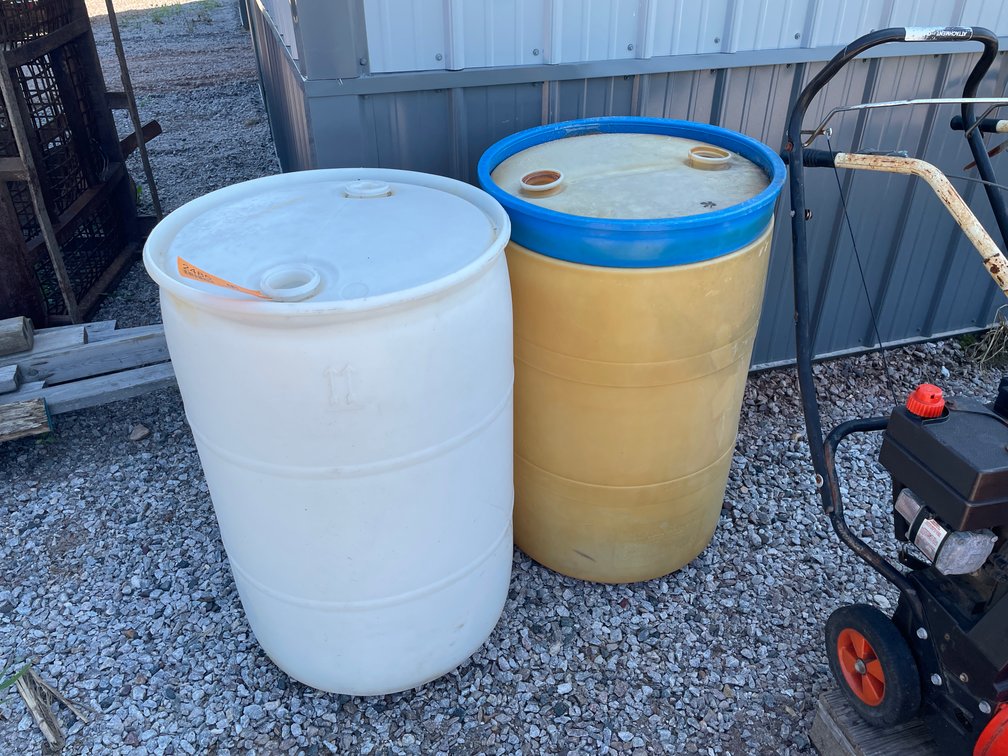 (2) 55-Gallon Poly Drums