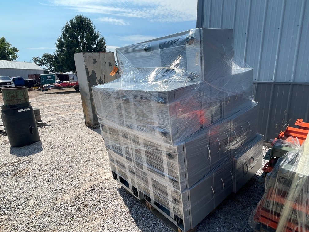 Pallet of Metal Rolling File Cabinets