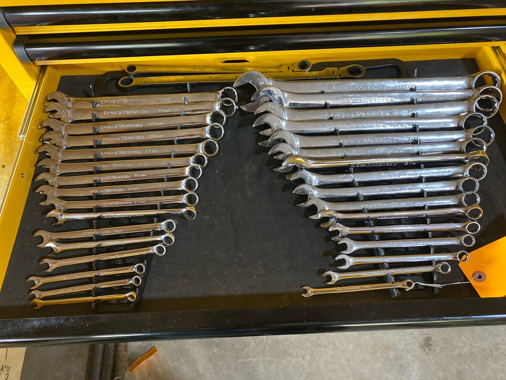 GearWrench SAE and Metric Combination Wrench Lot