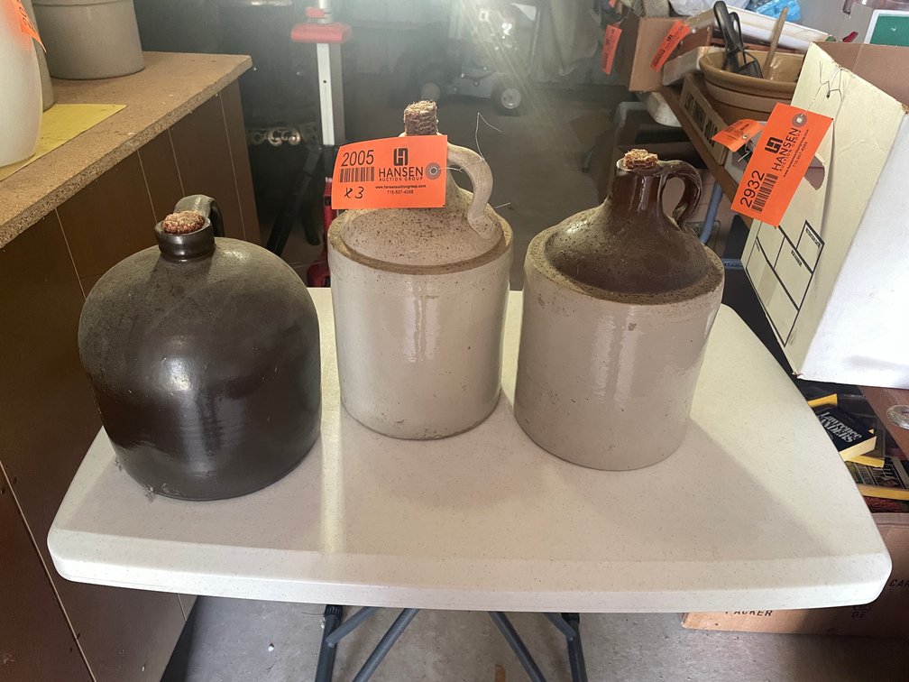 (3) Crock Jugs