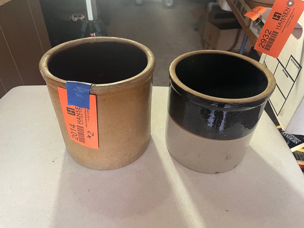 (2) Small Crocks