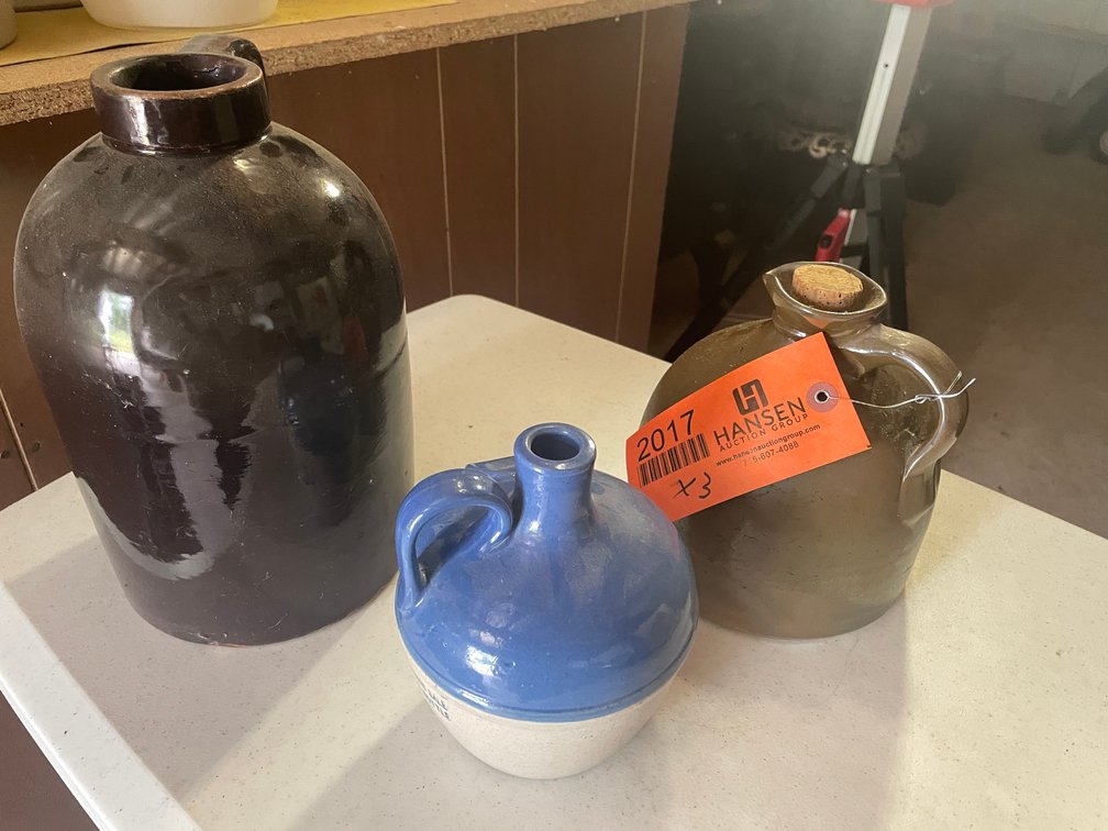 (3) Crock Jugs
