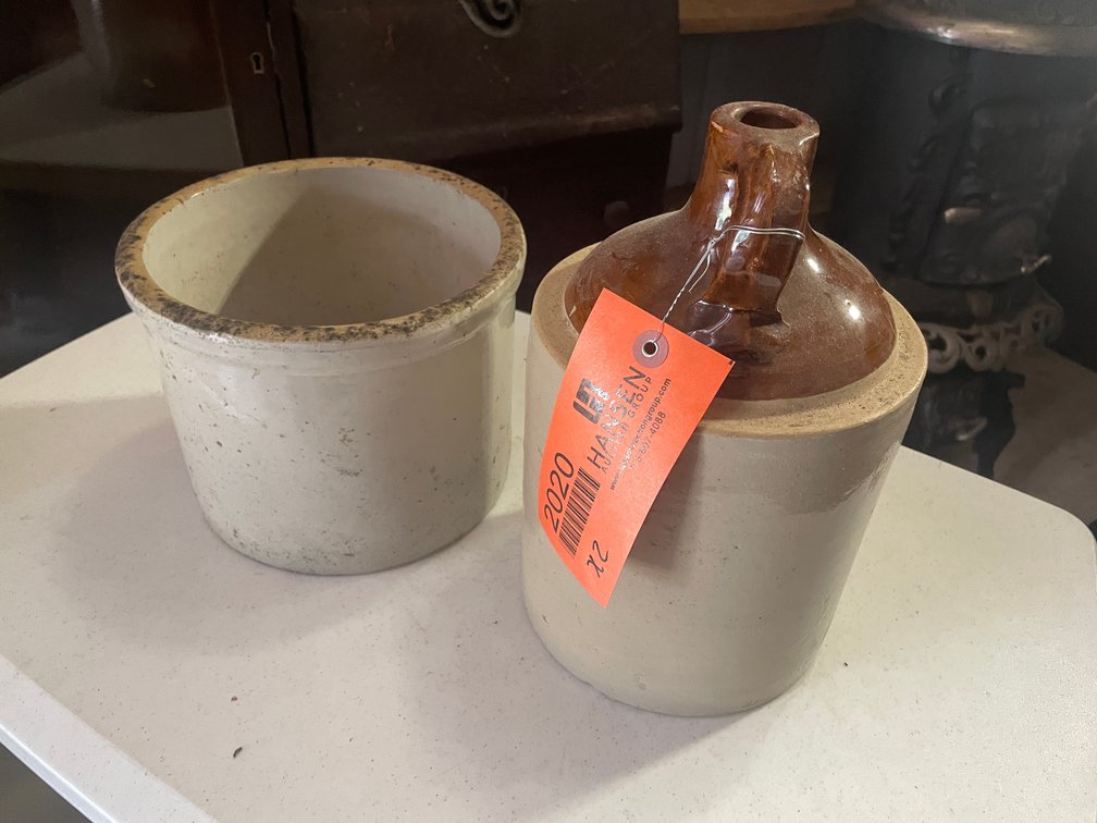 Whiskey Jug and Crock