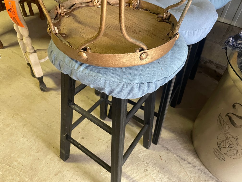 (3) 26" Padded Wood Stools