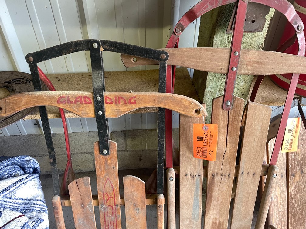 (2) Vintage Metal Runner Sleds