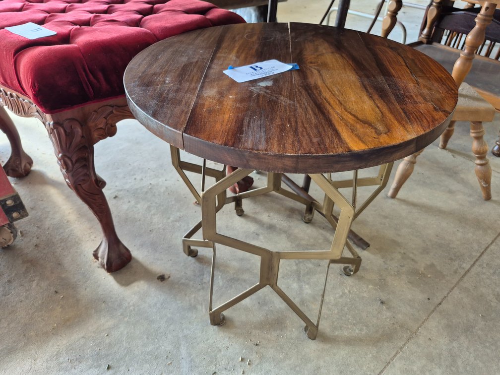 Small Round Wood Top Table