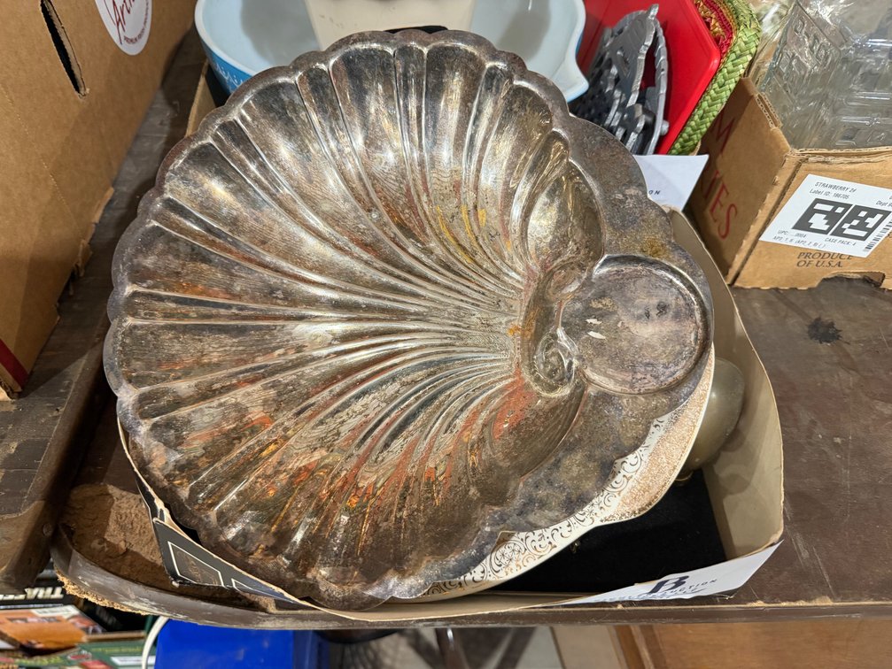 Silver Plate Shell Bowl