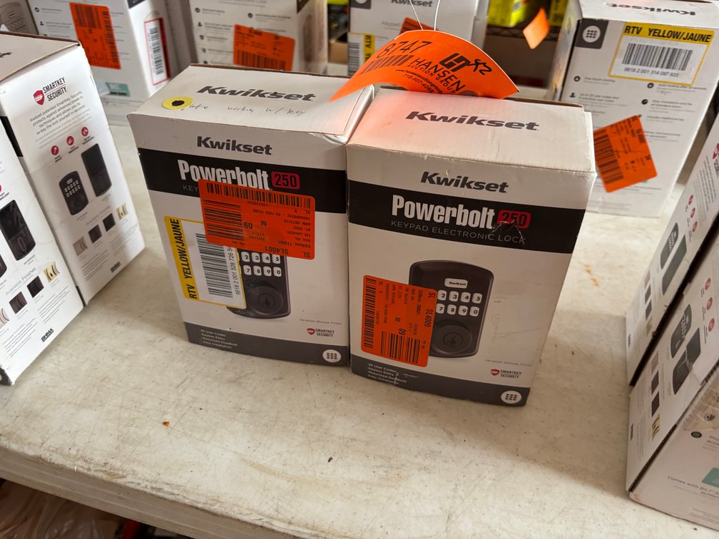 (2) Kwikset Powerbolt Keypad Entries (Strum, WI)