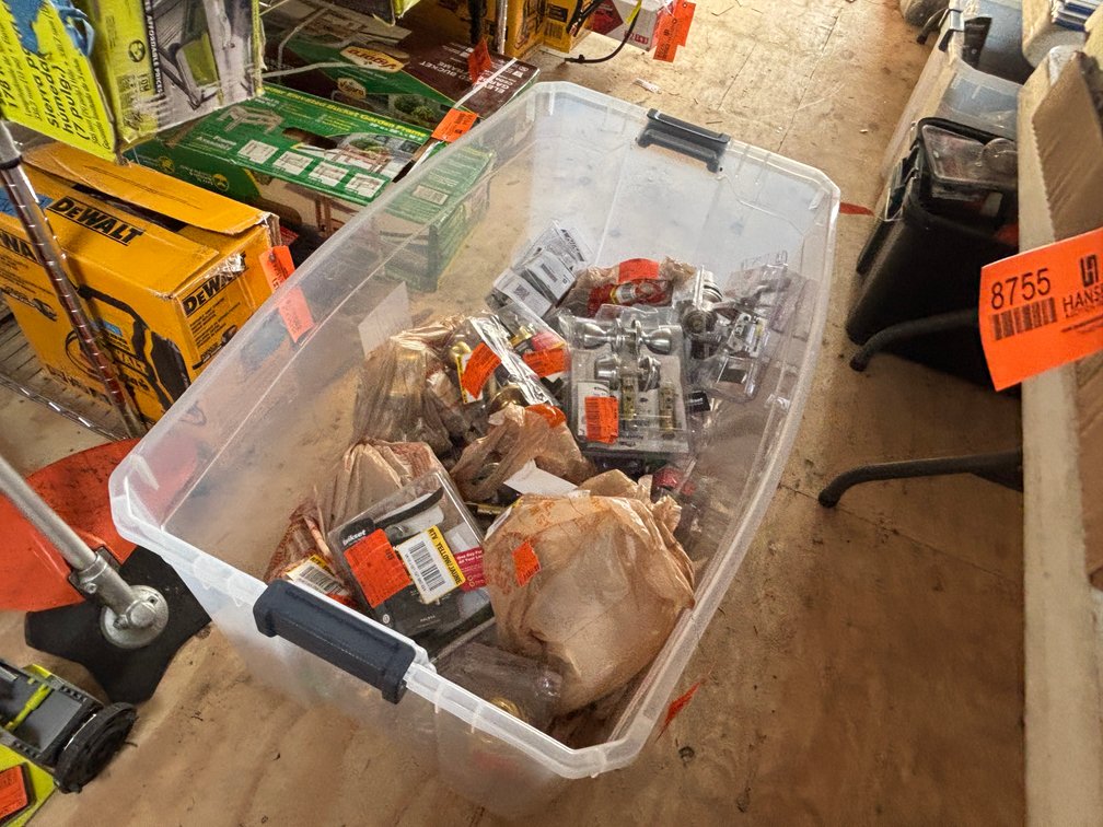 Tote of Door Handles and Locks (Strum, WI)