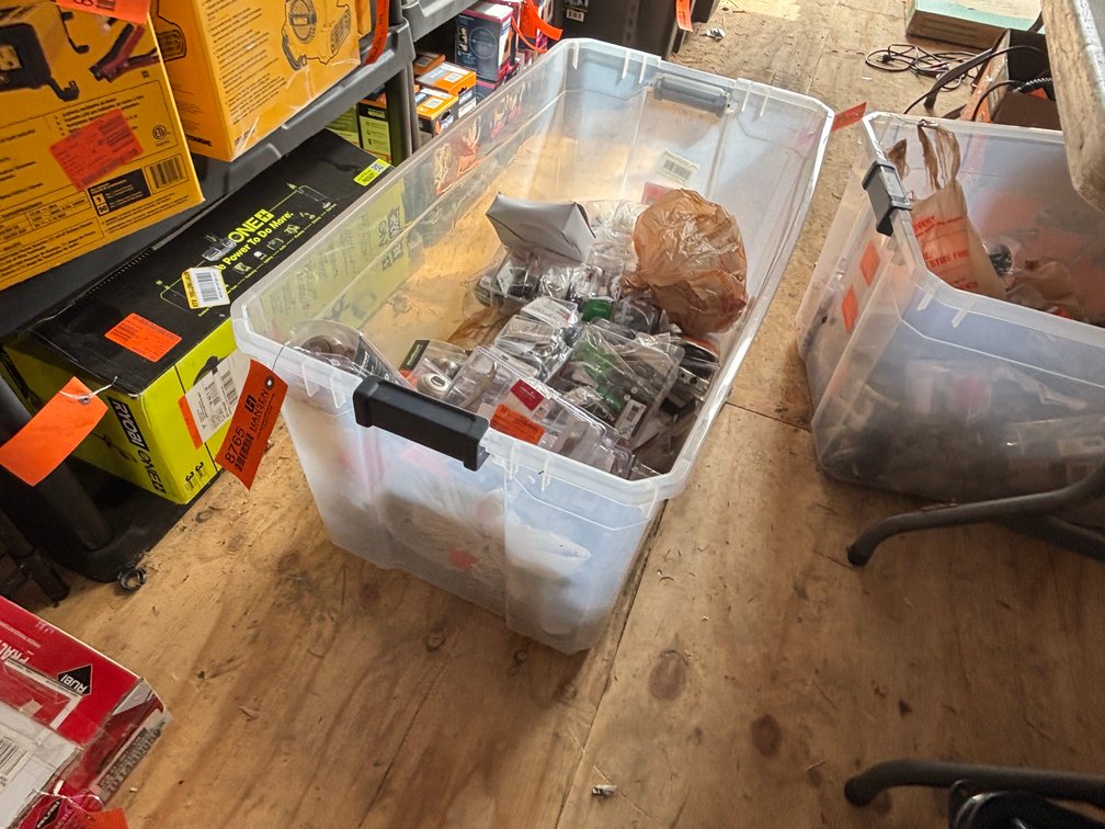 Tote of Door Handles and Locks (Strum, WI)