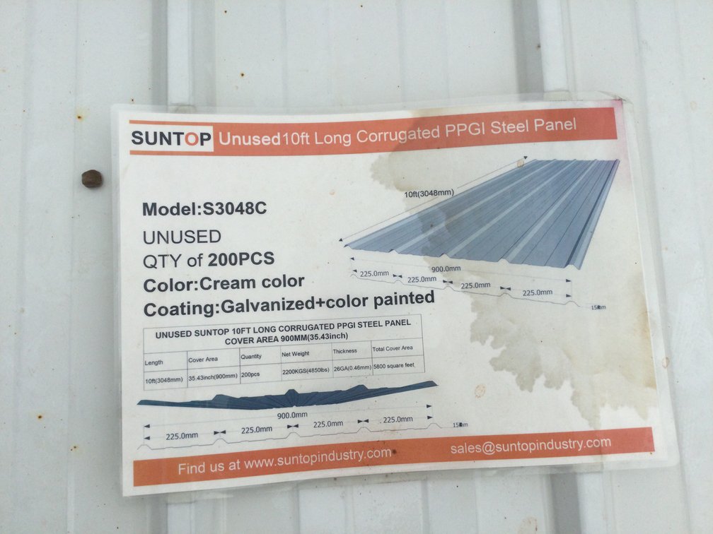 Unused (200) 10'L Sheets of Sheet Steel