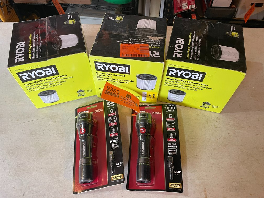 (3) Ryobi Large Wet/Dry Standard Filter (Fountain City, WI)