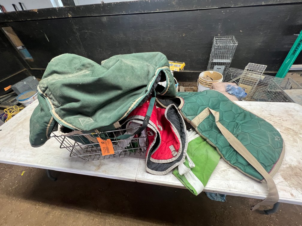 Misc. Horse Blankets and Steel Basket
