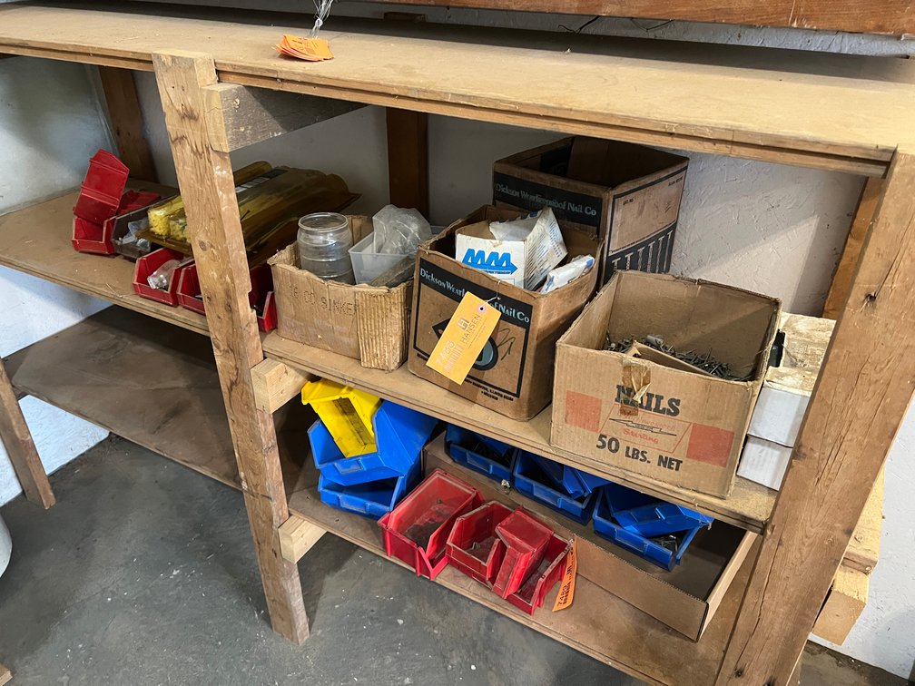 Misc.  Nails, Storage Bins, Pig Rings, and Pliers