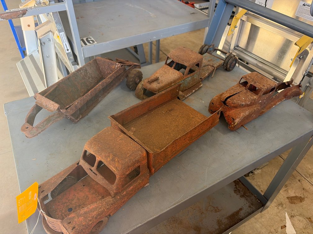 (4) Pressed Steel Toy Vehicles and Parts