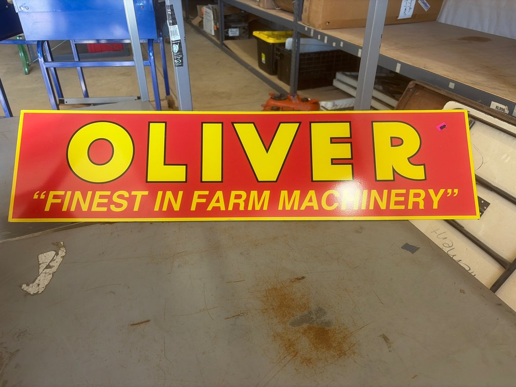 (1) Oliver "Finest in Farm Machinery" Metal Advertising Sign