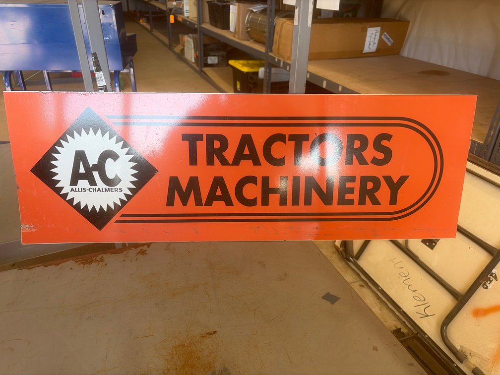 (1) Allis-Chalmers Tractors Machinery Sign