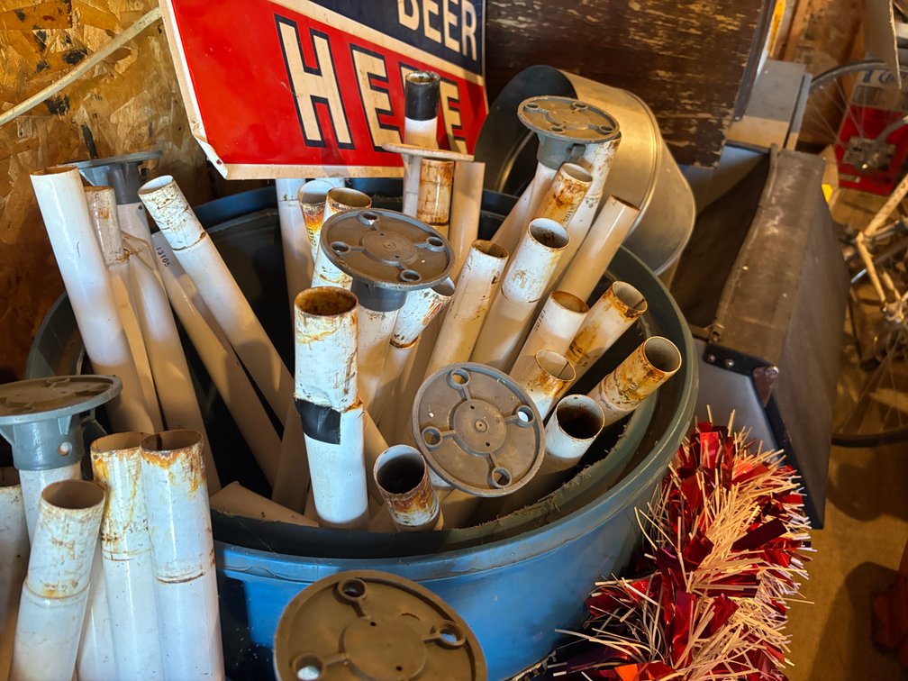(4) Barrels of Misc. Tent Posts