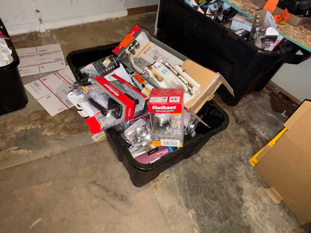 Tote of Door Handles and Locks (Fountain City, WI)