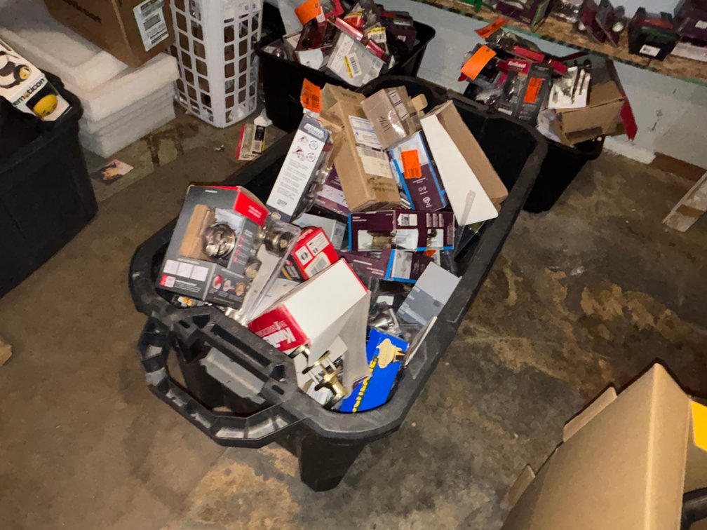 Tote of Door Handles and Locks (Fountain City, WI)