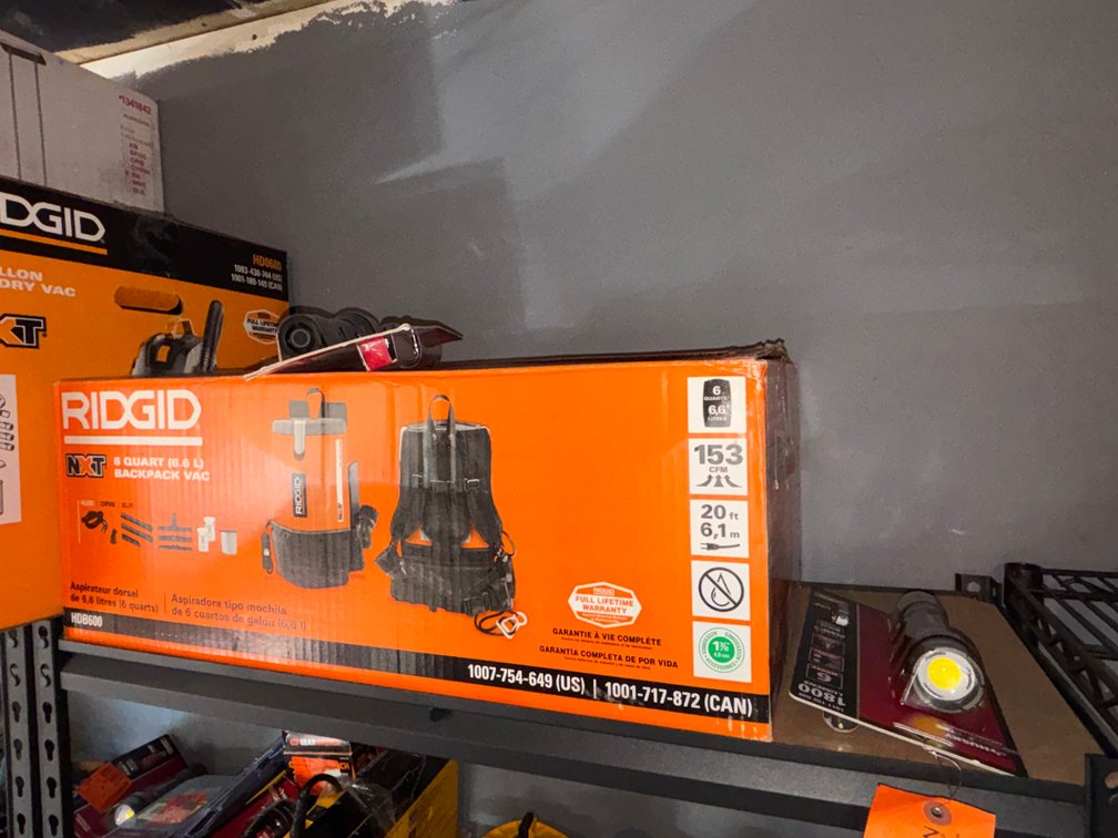 Ridgid 6 Quart Backpack Vacuum (Fountain City, WI)