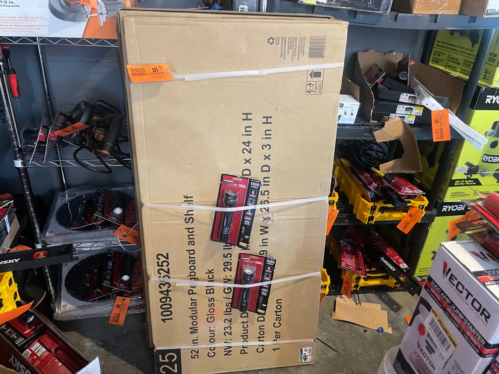 (2) 52" Modular Pegboard and Shelf (Fountain City, WI)