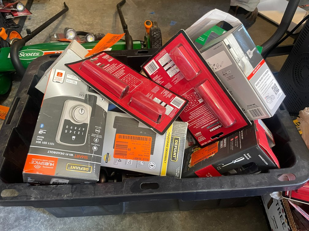 Tote of Door Handles and Locks (Fountain City, WI)