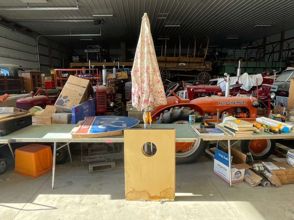 Cornhole Boards and Umbrella