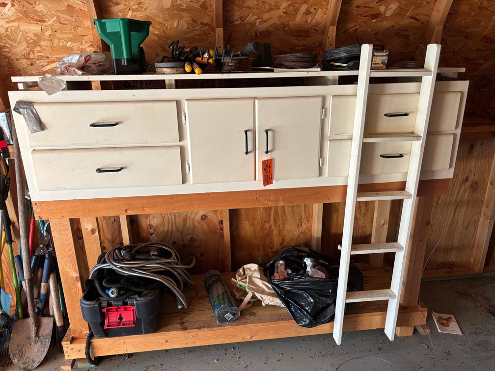 Wood Work Bench with (4) Drawer Storage Cabinet