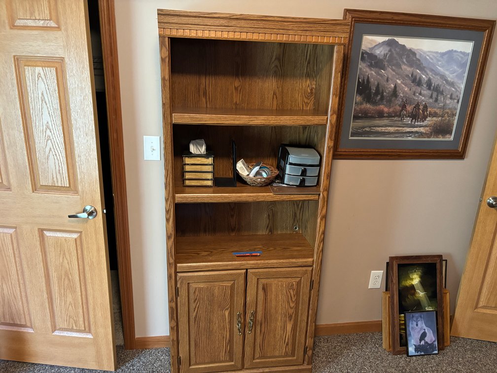Wood Book Shelf and Contents