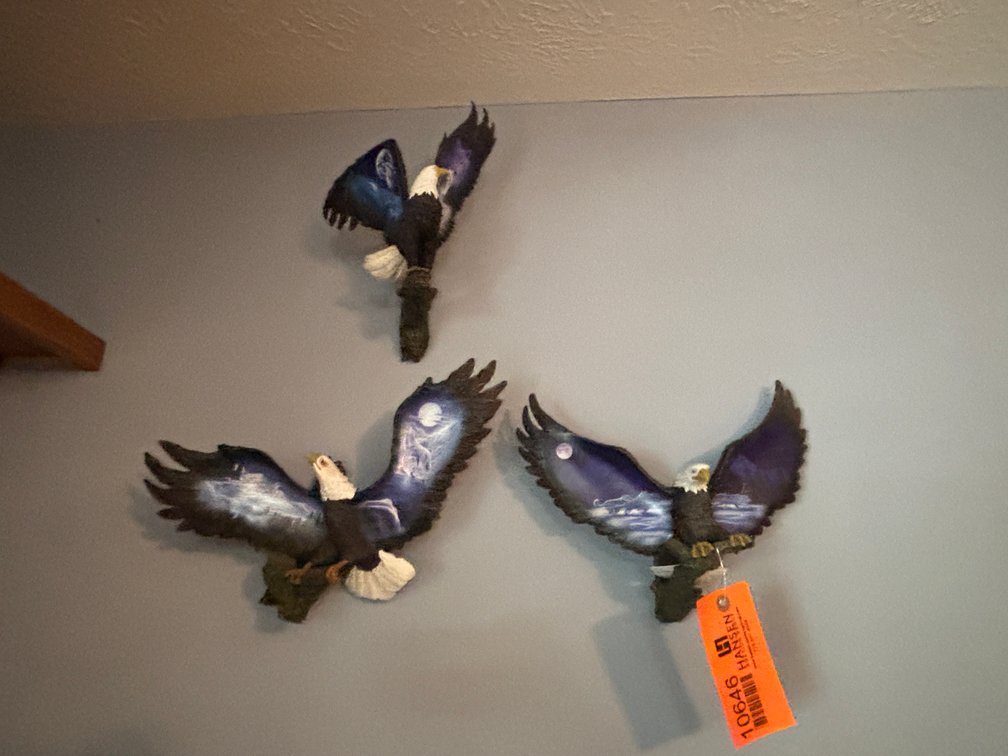 (3) Hanging Eagle Decor