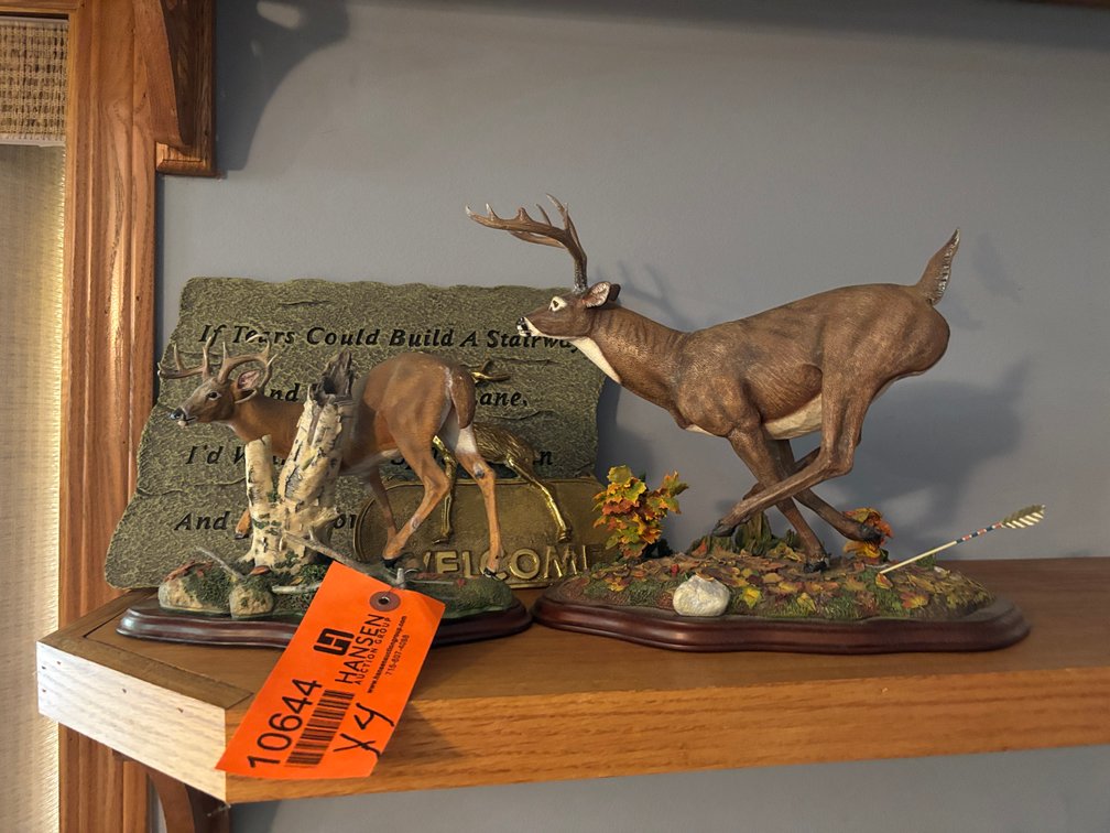 (2) Deer Statues