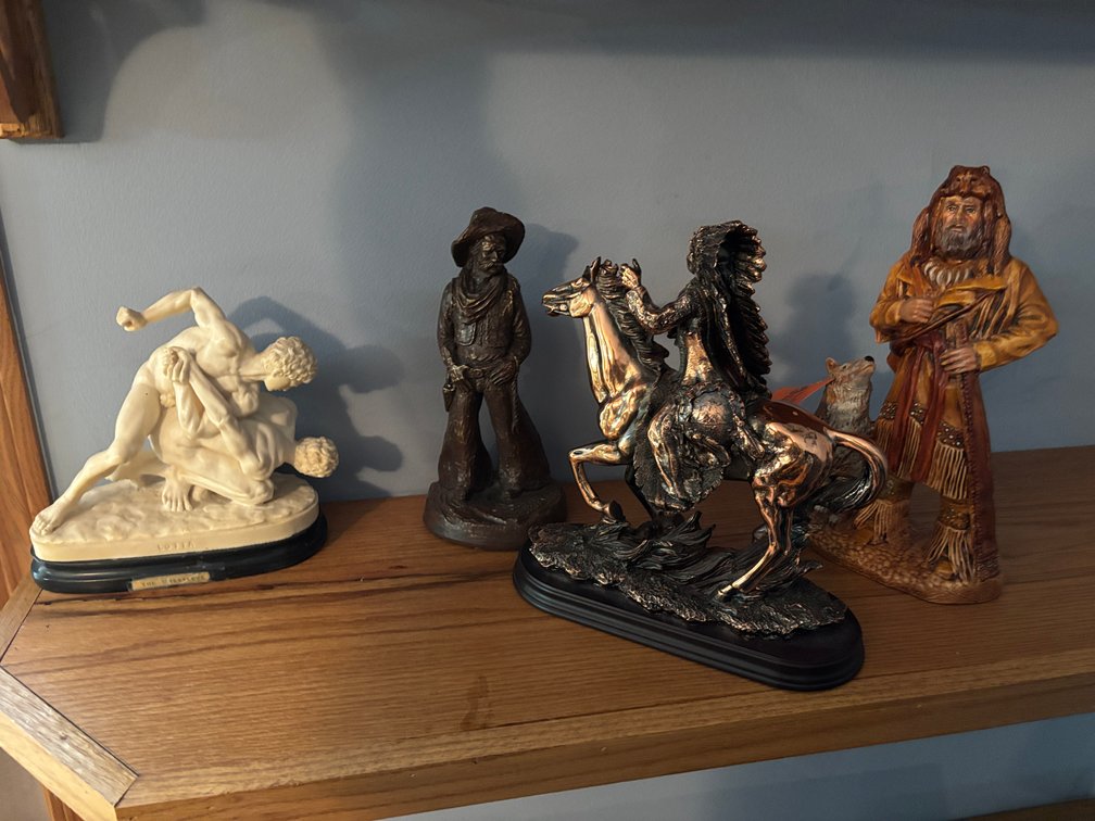 Trapper with Wolf Figurine