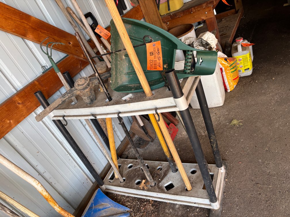 Garden Tools in Storage Rack