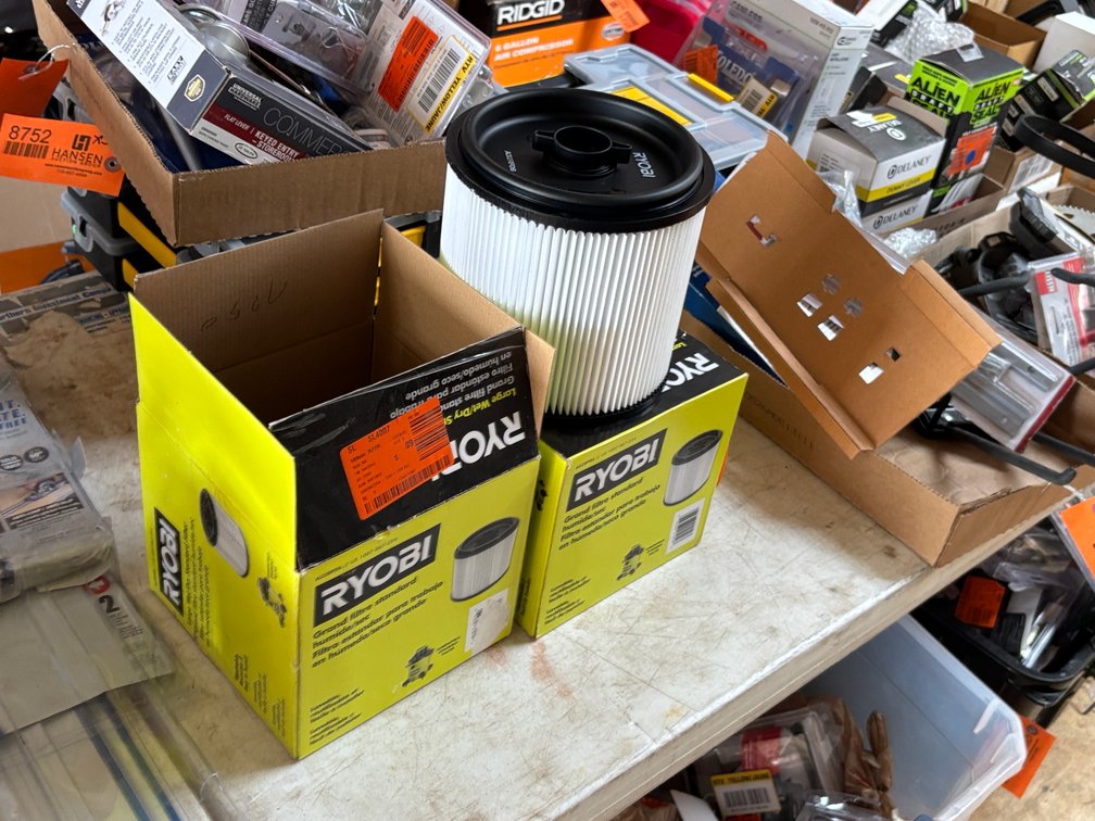 (2) New Ryobi Wet/Dry Vac Filters (Strum, WI)