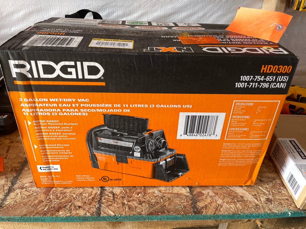 Ridgid 3 Gallon Wet/Dry Vac (Strum, WI)
