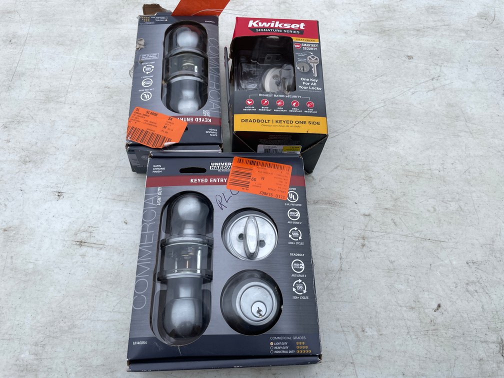 (2) Universal Hardware and (1) Kwikset Keyed Entry and Deadbolt (Strum, WI)