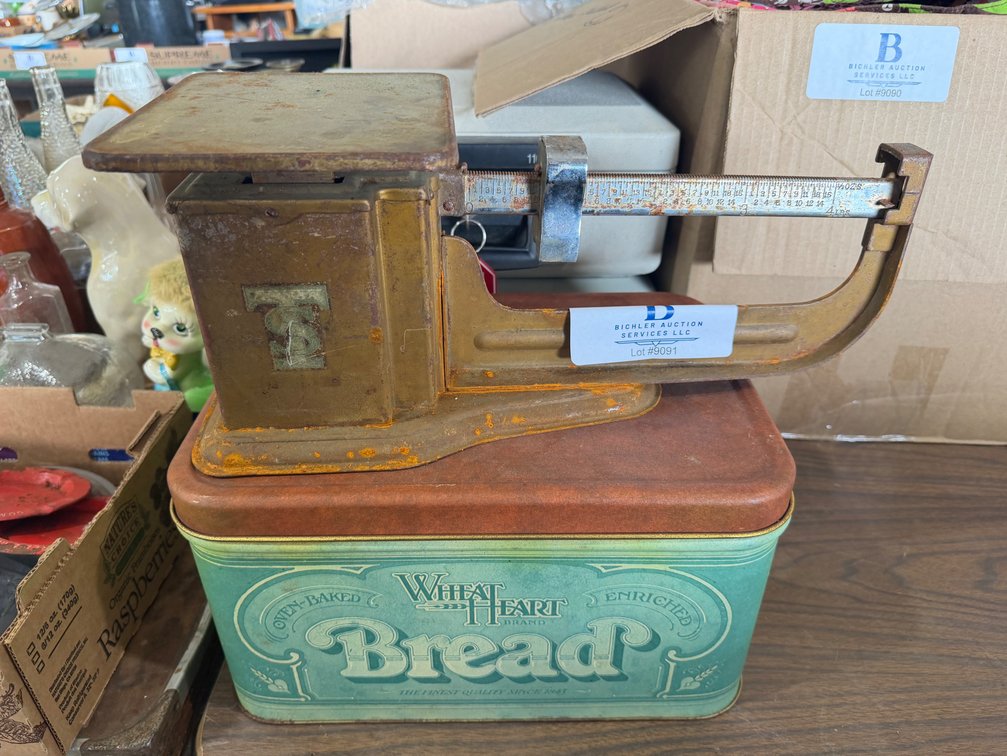 Antique Wheat Heart Bread Box