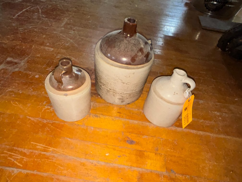 (3) Stoneware Jugs