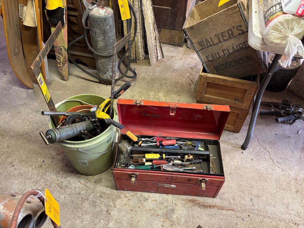 Tool Box with Contents and Shop Tools