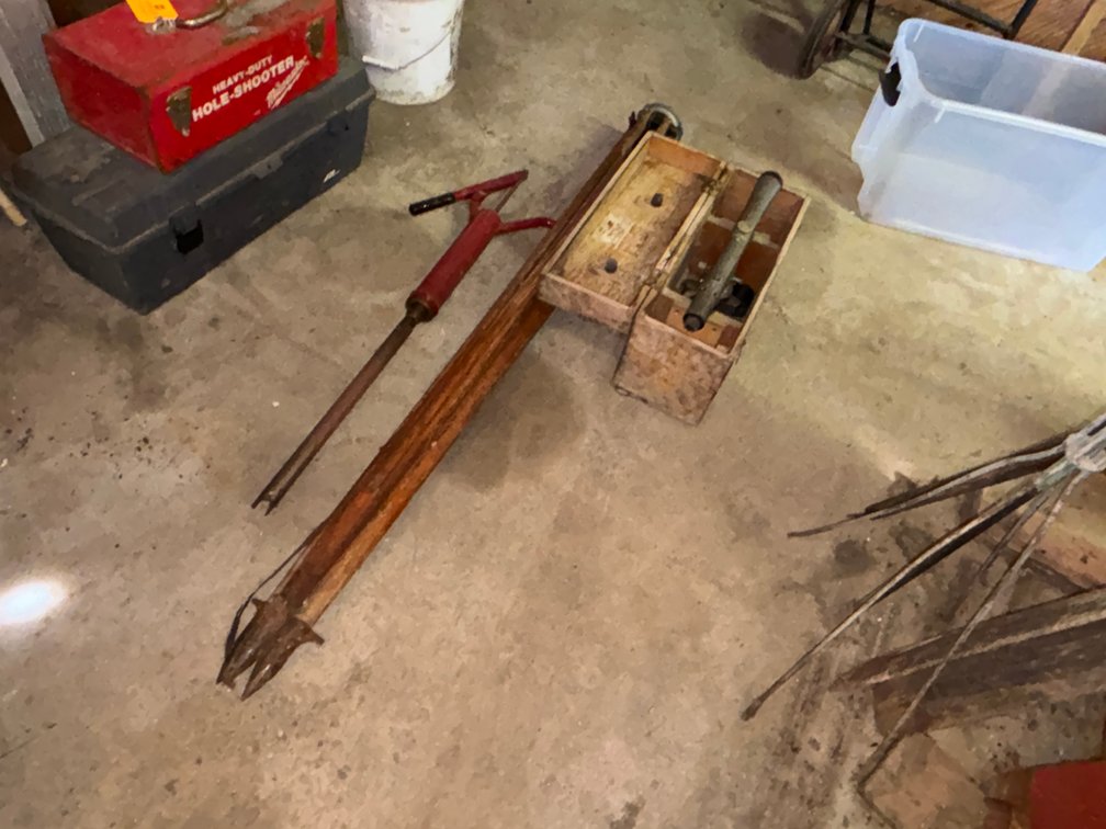 Bunsen Level, Tripod, and Barrel Pump