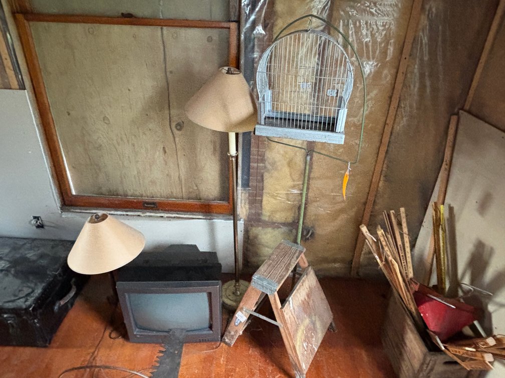 Lamps, Stool, and Bird Cage