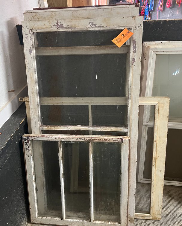 Multiple Vintage Screen Inserts and Glass Windows